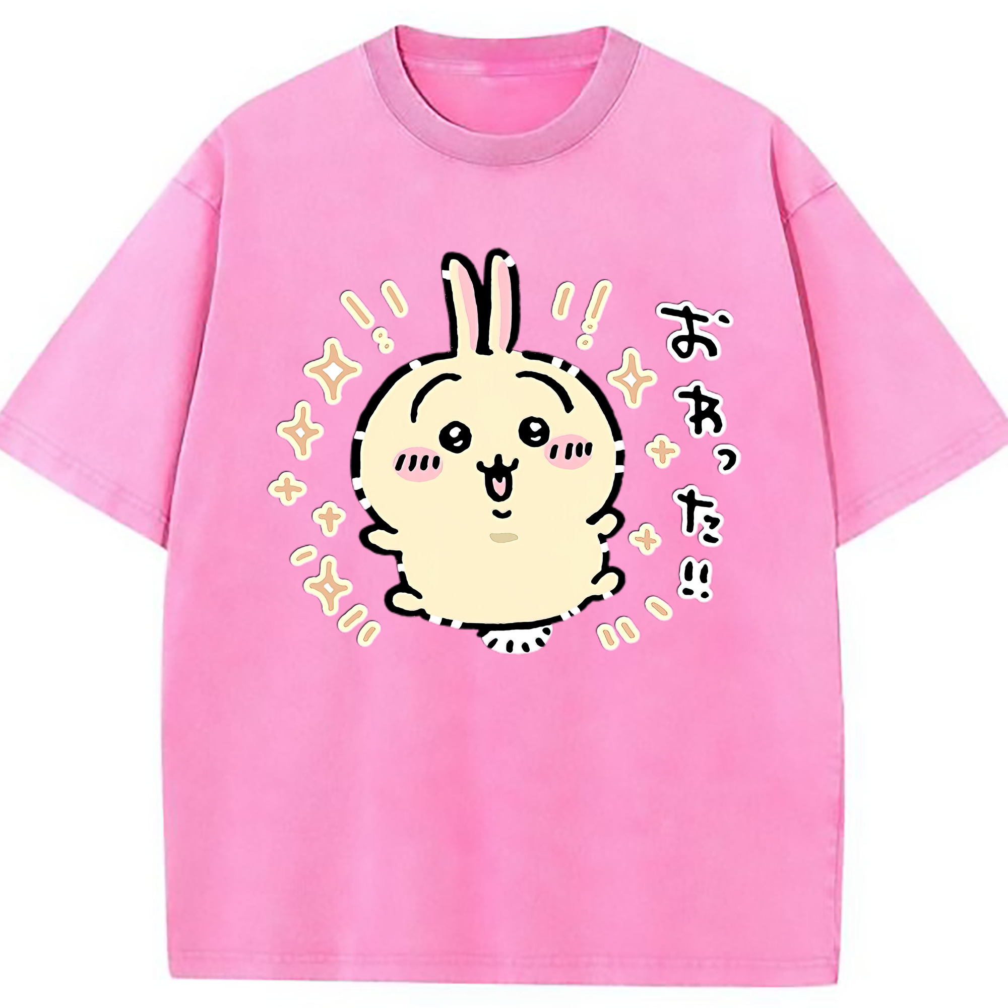 （画像用） ちいかわ うさぎ Chii-kawa usagi 綿100% ヴィンテージ風 半袖Tシャツ（フロントプリント）